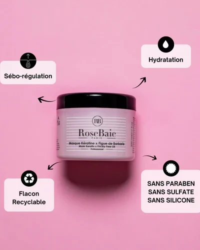 RoseBaie Masque à La Kératine et à L’huile de Figue de Barbarie 500ml